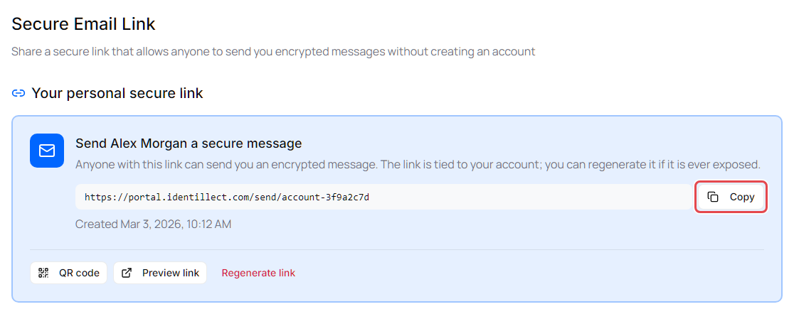 Your personal secure link